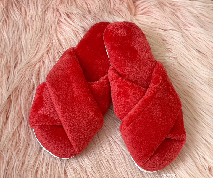 Pantuflas sin bordado en color rojo - 201