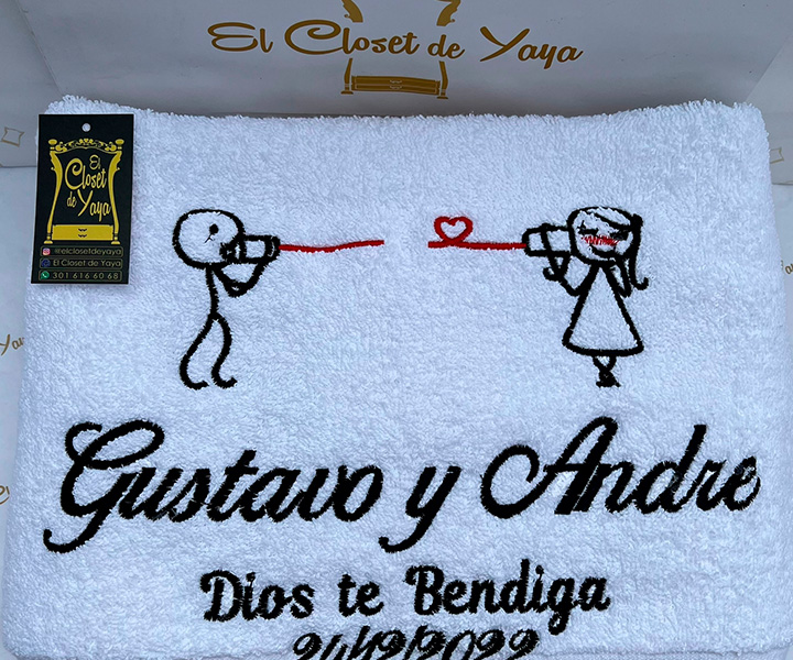 Toalla personalizada para matrimonio de mensaje de amor - 364