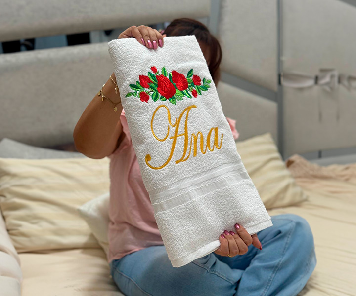 Toalla personalizada para mujer de flor - 331