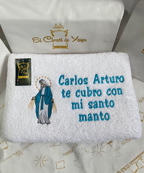 Toalla personalizada de Virgen la milagrosa
